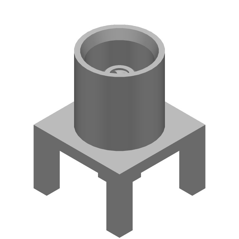 MCX PCB Jack, Female, Straight, 6GHz, 50R, Gold Plated