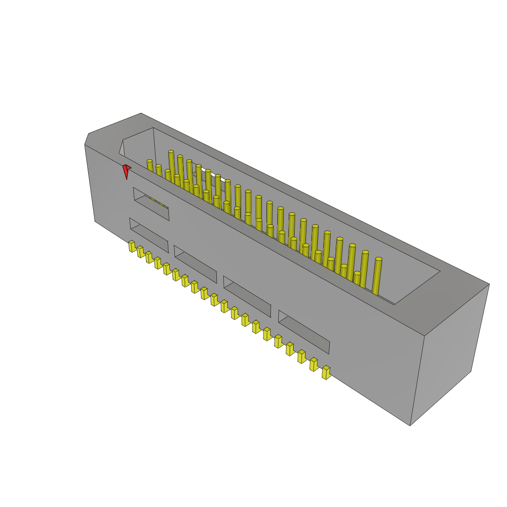 40-Contact Shrouded Surface Mount Header, 2 Rows, 0.8mm Pitch