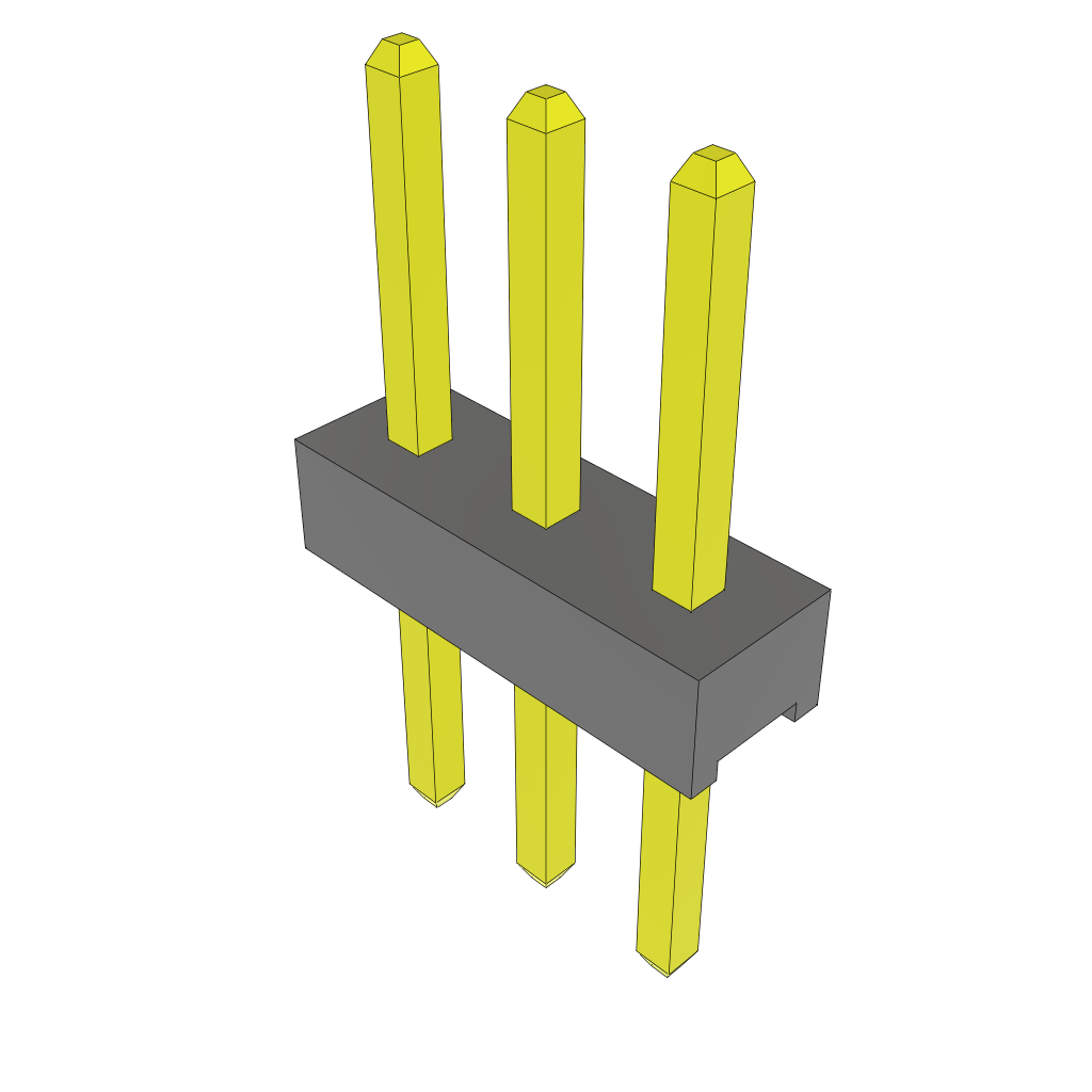 Unshrouded 3-Contact HDR Header, 2mm Pitch, Through Hole Mount, -55 to 125°C