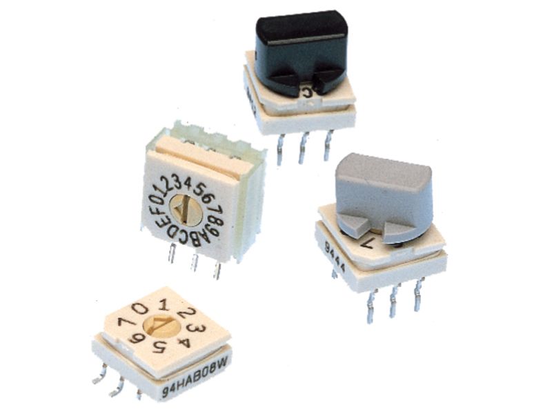 Rotary DIP Switch SP10T 10 Pos 0.1" Thru-Hole 30VDC 100mA Gold/Nickel