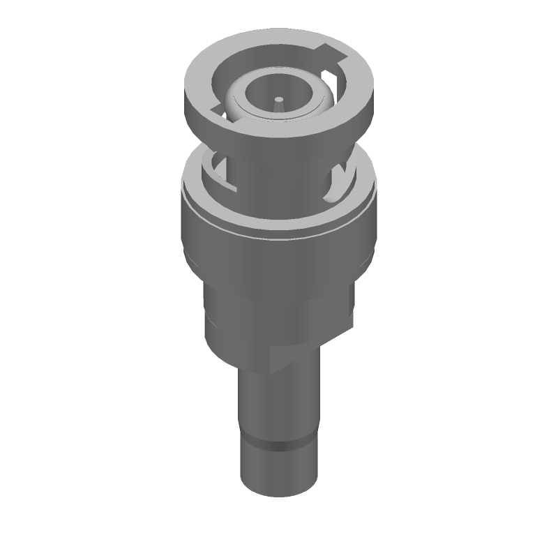 BNC Male Crimp Connector, 2.5GHz, 50 Ohm, Silver/Gold