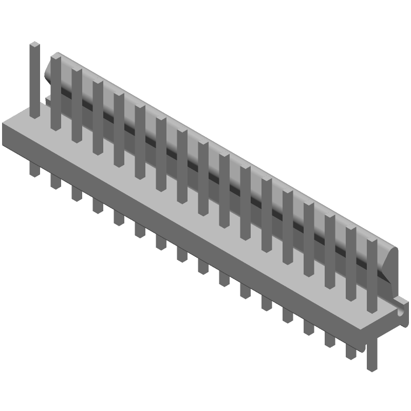 17 Pos 2.54mm Wire-to-Board Header, Male, Tin, Thru-Hole