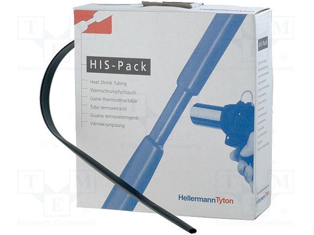 HELLERMANNTYTON   300-30950   Heat Shrink Tubing, HIS-PACK Dispenser, 9.5 mm, 0.374 ", 2:1, Black, 16.4 ft, 5 m