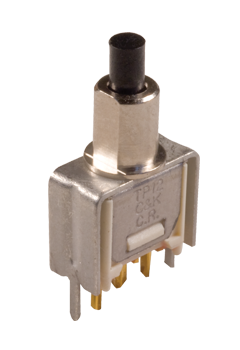 SPST Off-Mom Pushbutton Switch, 1A 120VAC/28VDC, Vert Mount