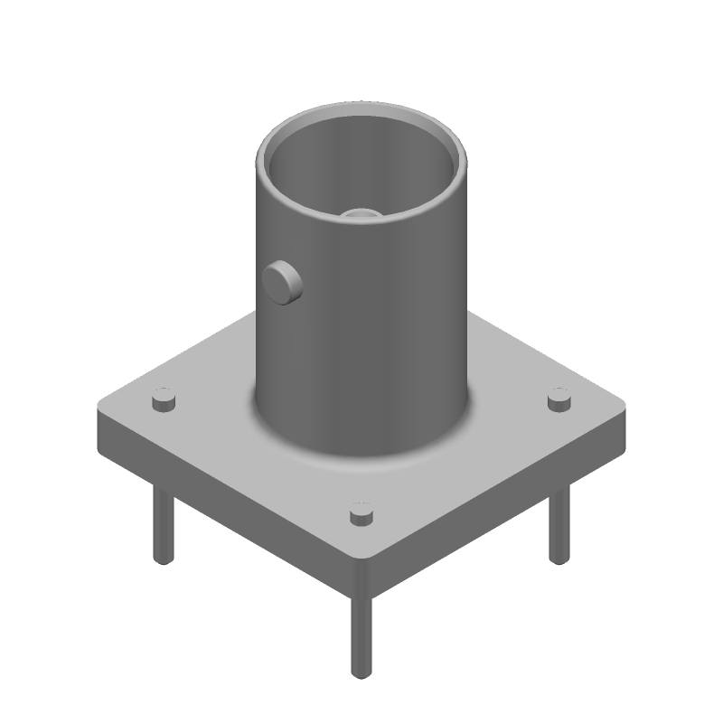 BNC RF Connector, 75 Ohm, Solder, Straight, Thru-Hole, Silver