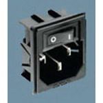 15A 250V 3-Pos Male Power Connector, Quick Connect, Panel Mount