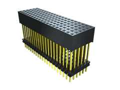 100-Contact 4-Row Through-Hole Female Header, Gold Plating, 2mm Pitch