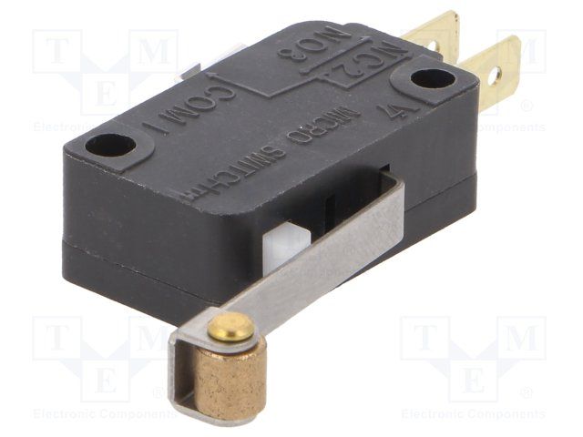 SPDT Snap Action Switch, Roller Lever, 11A 277VAC, Quick Connect