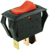 Switch Rocker OFF None ON SPST Quick Connect Curved Rocker 16A 250VAC 100000Cycles