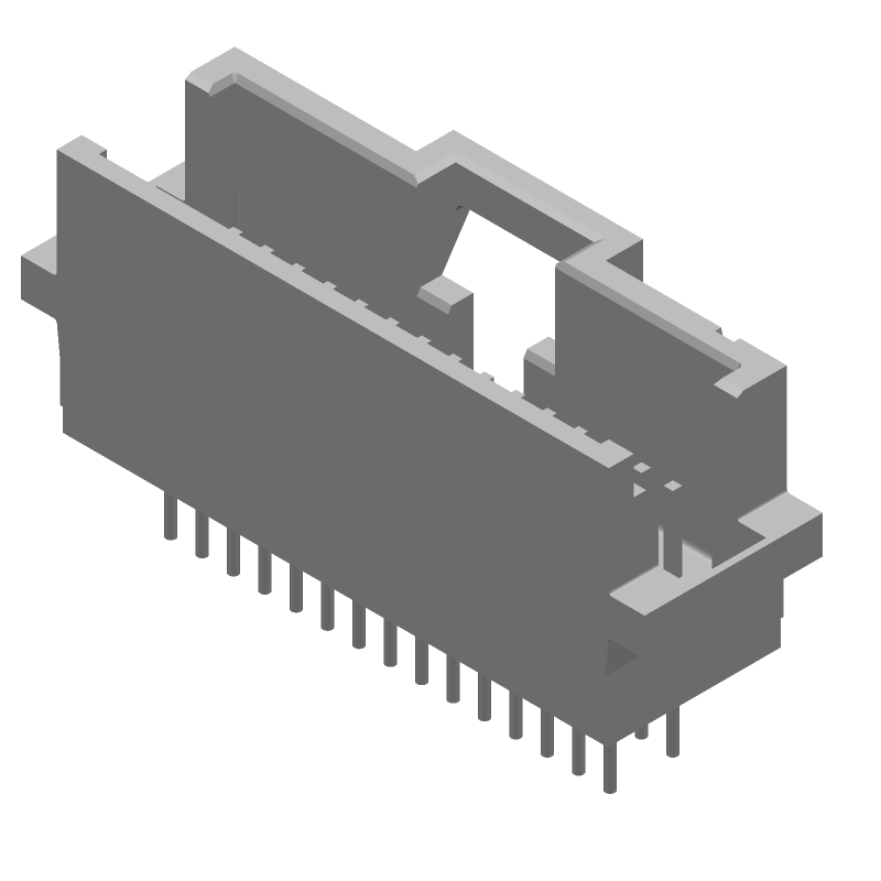 30 Pos 1.27mm Shrouded Header, Straight, Gold, Thru-Hole
