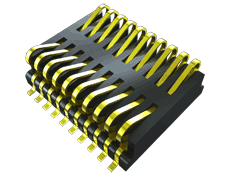 20-Position 2-Row Shrouded Surface Mount Header, 1mm Pitch, Gold Contact Plating