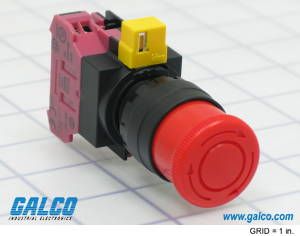 Switch Emergency Stop N.C. SPST Mushroom Button 10A 440VAC 220VDC 745.7VA Screw Panel Mount