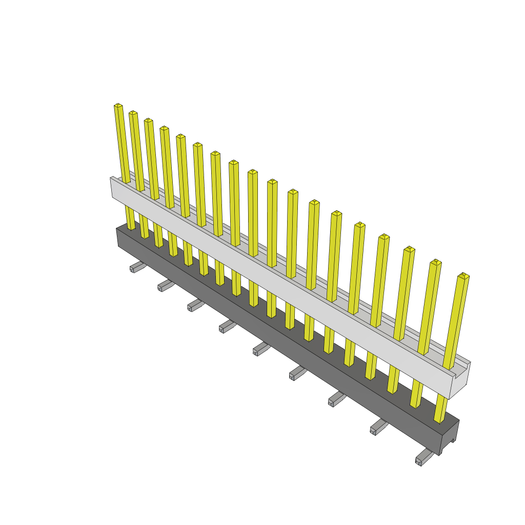 18-Contact Shrouded Header, Gold Plated, 2.54mm Pitch, SMT