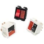 SPST Rocker Switch, 10A 250VAC, Paddle, Quick Connect, Panel Mount