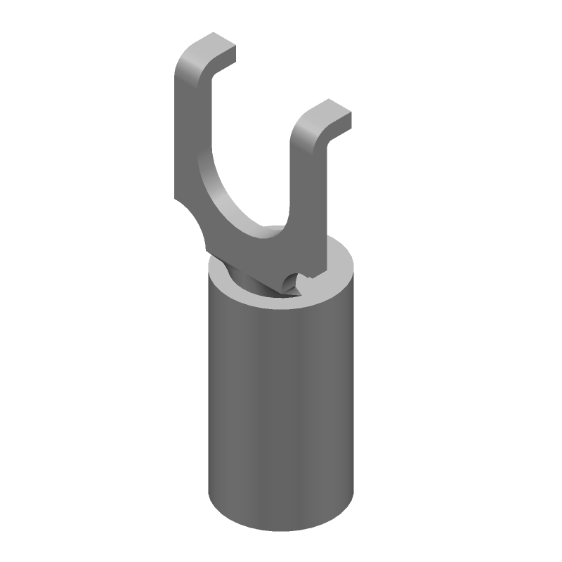 PIDG Spade Terminal, 14-16AWG, Copper, Tin, Blue, 300V