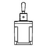Toggle Switch, SPST, Momentary, 7.5A, 30VDC, Panel Mount-threaded