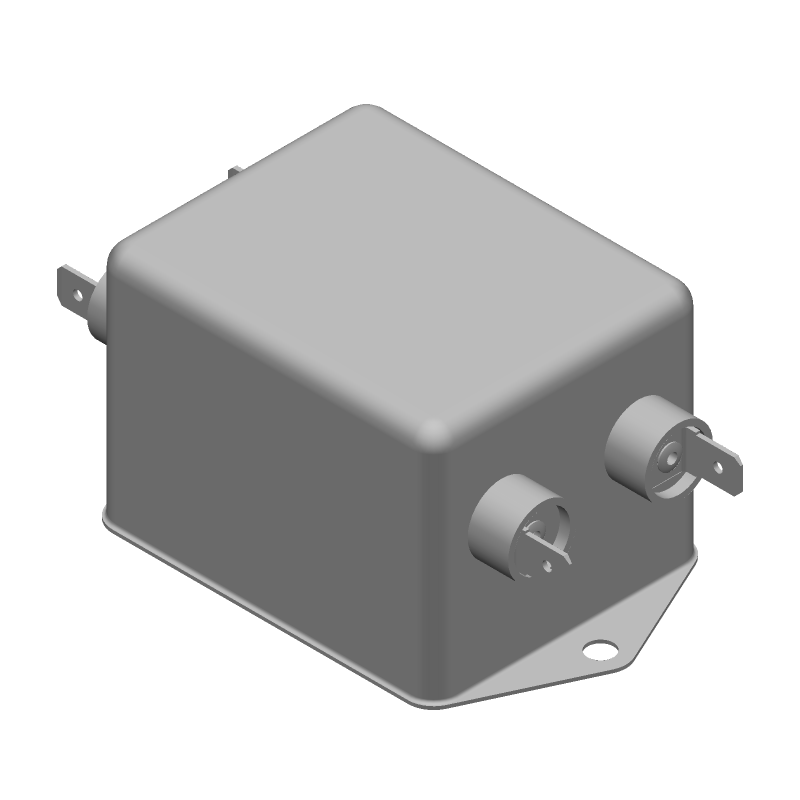 Power Line Filter 50Hz/60Hz 15A 250VAC Quick Connect Flange Mount