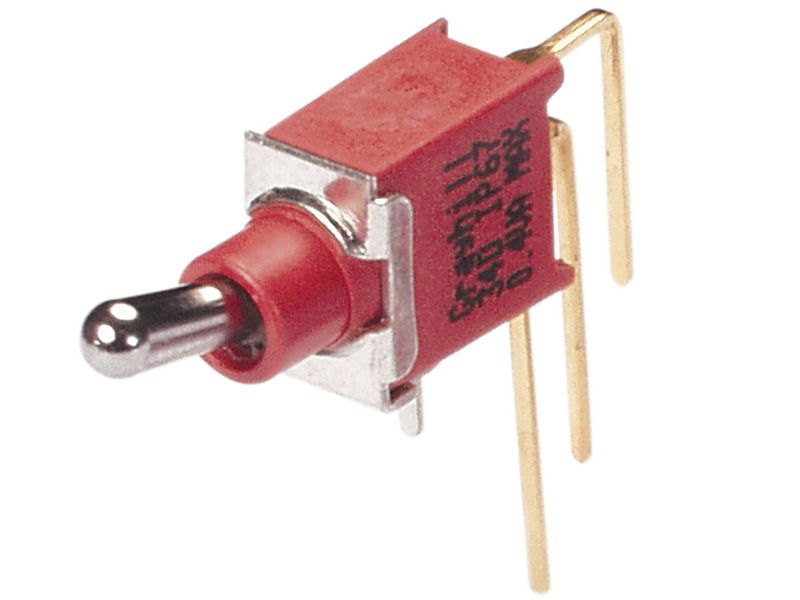 Switch Toggle (ON) OFF (ON) SPDT Round Lever PC Pins 3A 250VAC 28VDC PC Mount with Bracket