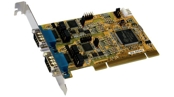 PCI Card2x RS232/422/485 DB9M, EX-42042, Exsys