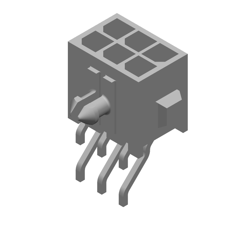 6 Pos Power Connector, RA SMD, 5A, Gold/Tin