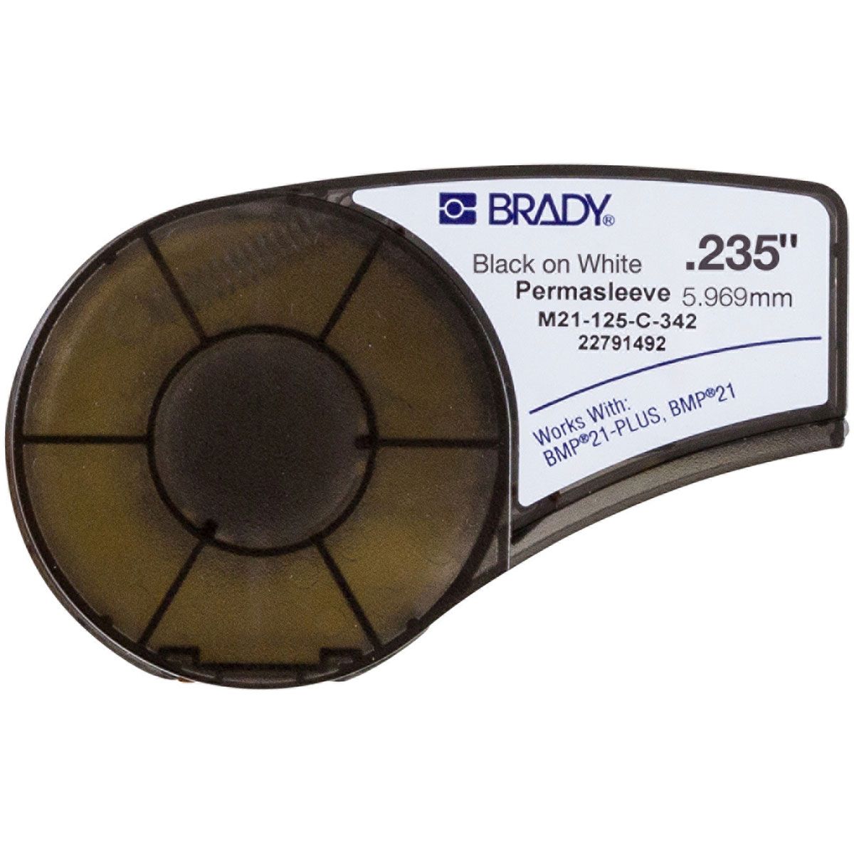 BRADY         M21-125-C-342             Wire Marker, PermaSleeve, 3:1, 1.17 mm, 2.79 mm, 5.96mm x 2.13m