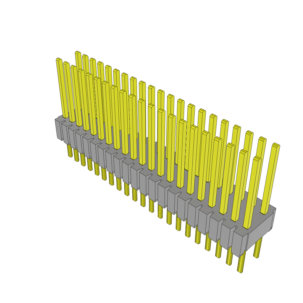 Conn Unshrouded Header HDR 42 POS 1.27mm Solder ST Top Entry Thru-Hole Tube