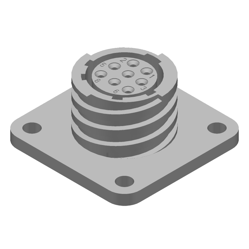 8 Pos Circular Connector, Receptacle, Crimp, Size 11, Black