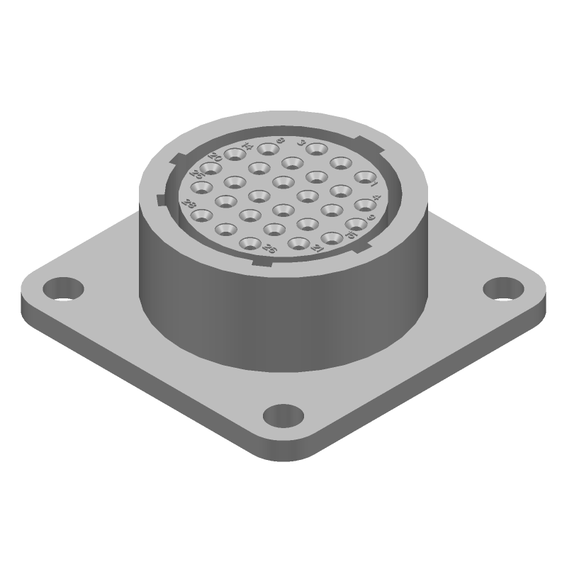 28 Pos Circular Receptacle Connector, Crimp, 250V, Size 17