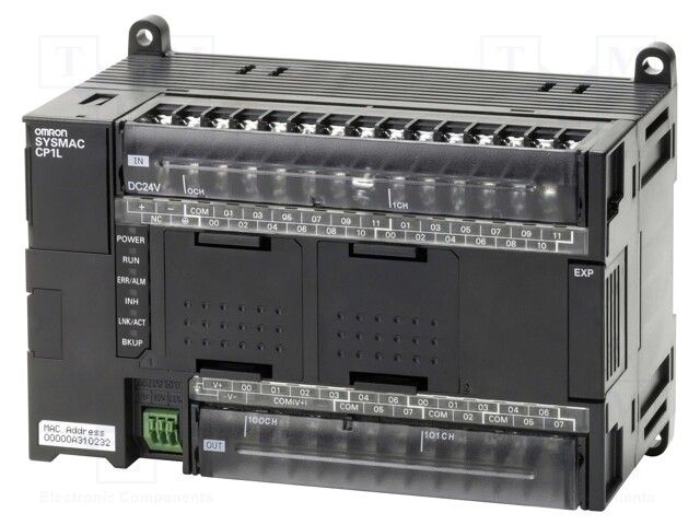 OMRON INDUSTRIAL AUTOMATION CP1L-EM40DR-D CPU, RELAY, DC, 24 IN, 16 OUT