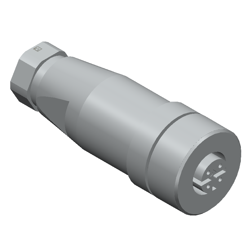 5-Pos Female M12 Connector, 4A, 60V, IP67, Straight