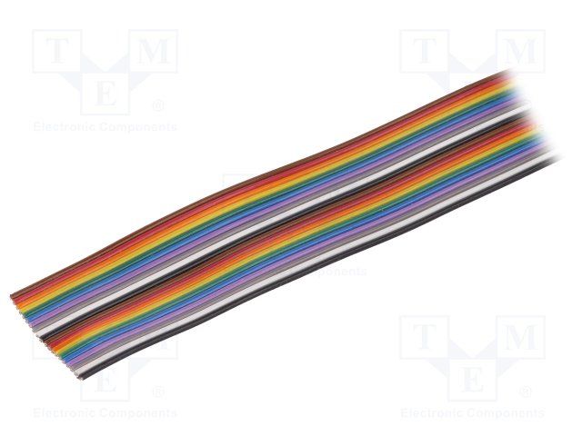 26AWG 10C Flat Cable, PVC, 600V, 100ft