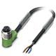 Sensor/actuator cable, 3-position, PUR halogen-free, black-gray RAL 7021, free cable end, on Socket angledM12, A-coded, cable length 5 m