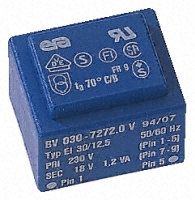 24 V ac 1 Output Through Hole PCB Transformer, 1.2VA