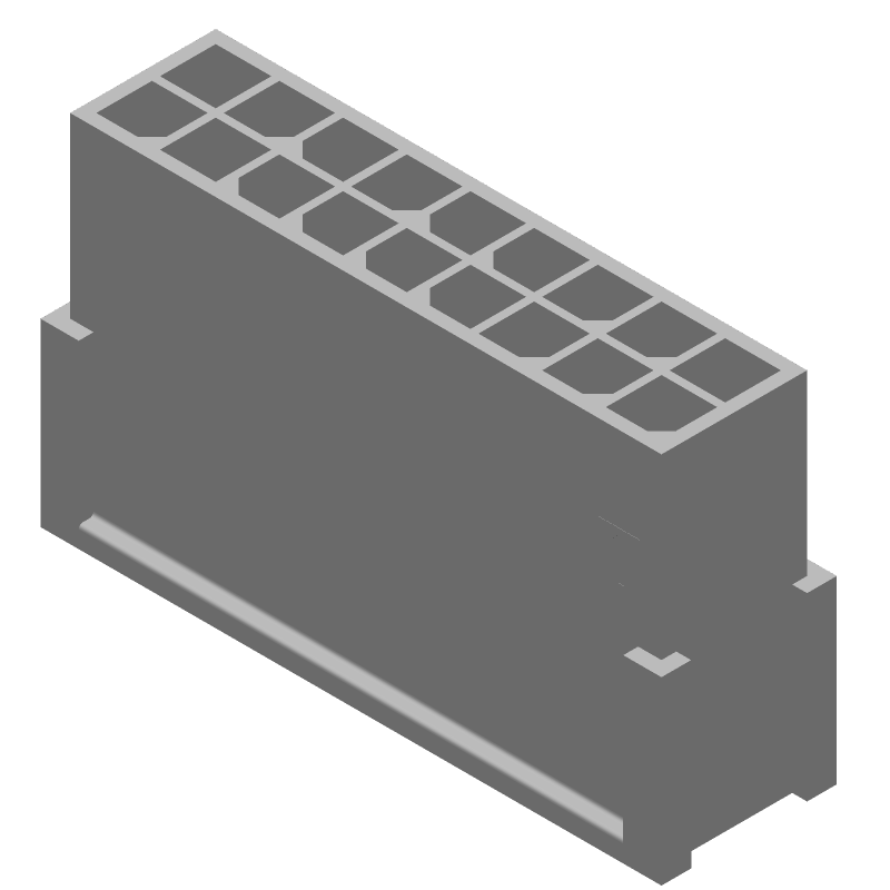 18 Pos Wire Housing, 5A, 250V, Male Pin, Crimp, Straight