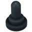 Black Rubber Toggle Switch Boot, Panel Mount, Snap Termination