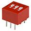 3 Pos SPST Slide DIP Switch, 0.15A, 30VDC, Through Hole