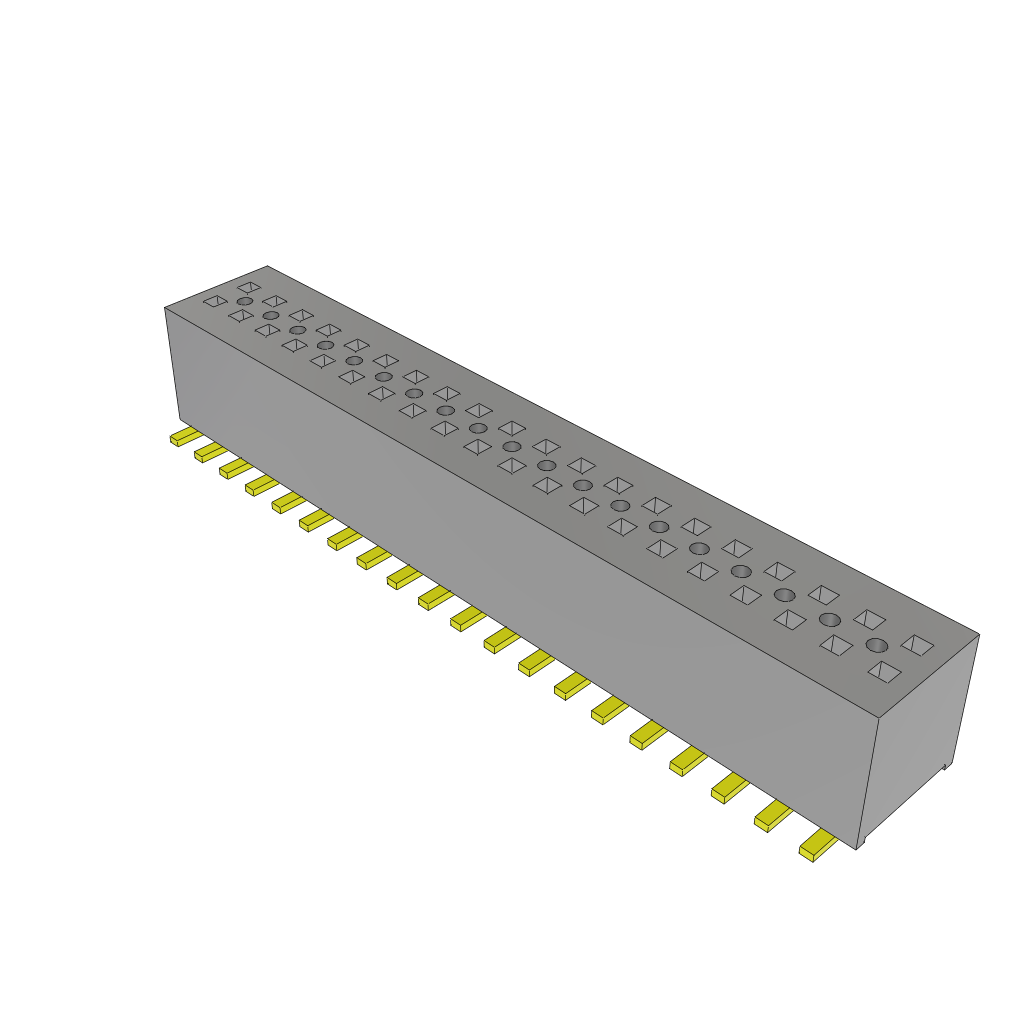 40 Pos 1mm SMD Socket Header, Gold, 3A, 310V