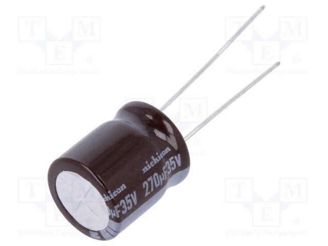 Cap Aluminum Lytic 270uF 35V 20% (12.5 X 15mm) Radial 5mm 690mA 5000h 105°C Bulk