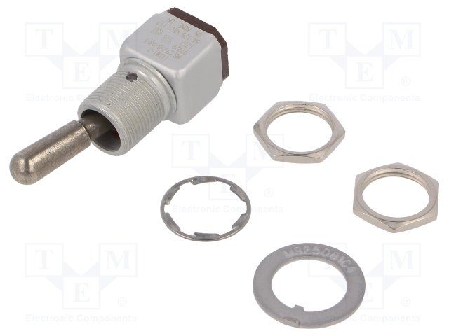 SPDT Toggle Switch, 5A 125VAC, On-On, Wire Terminal, Panel Mount