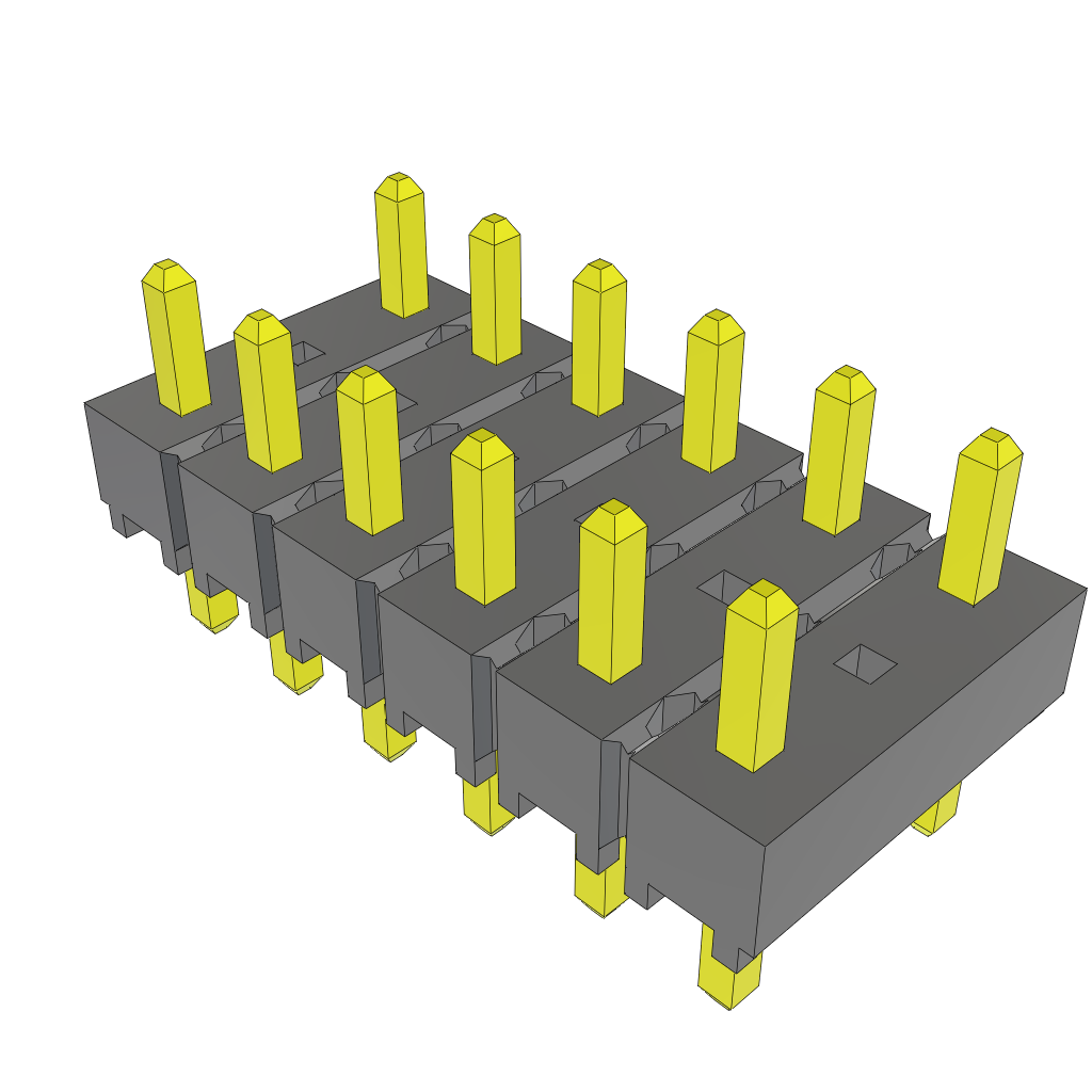 12-Contact Unshrouded HDR Header, 2.54mm Pitch, 2 Rows, Through Hole Mount