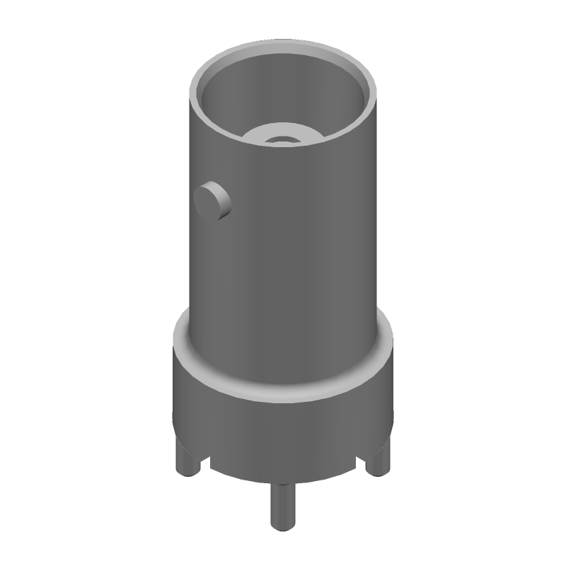 Female BNC RF Connector, 4GHz, 50 Ohm, PCB Mount, Straight