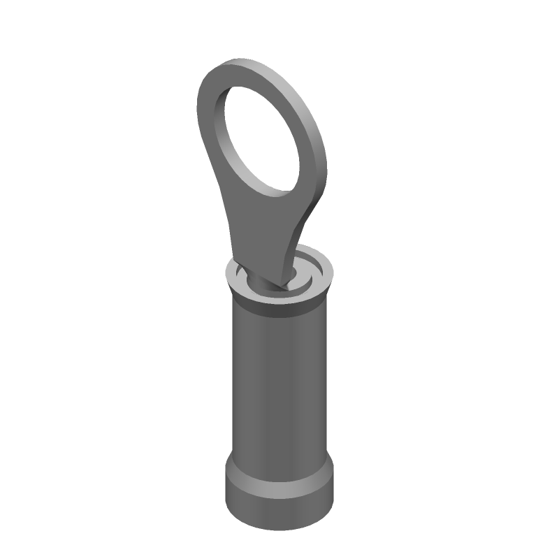 PIDG Ring Terminal, 22-26AWG, Copper, Tin, Insulated, 300V