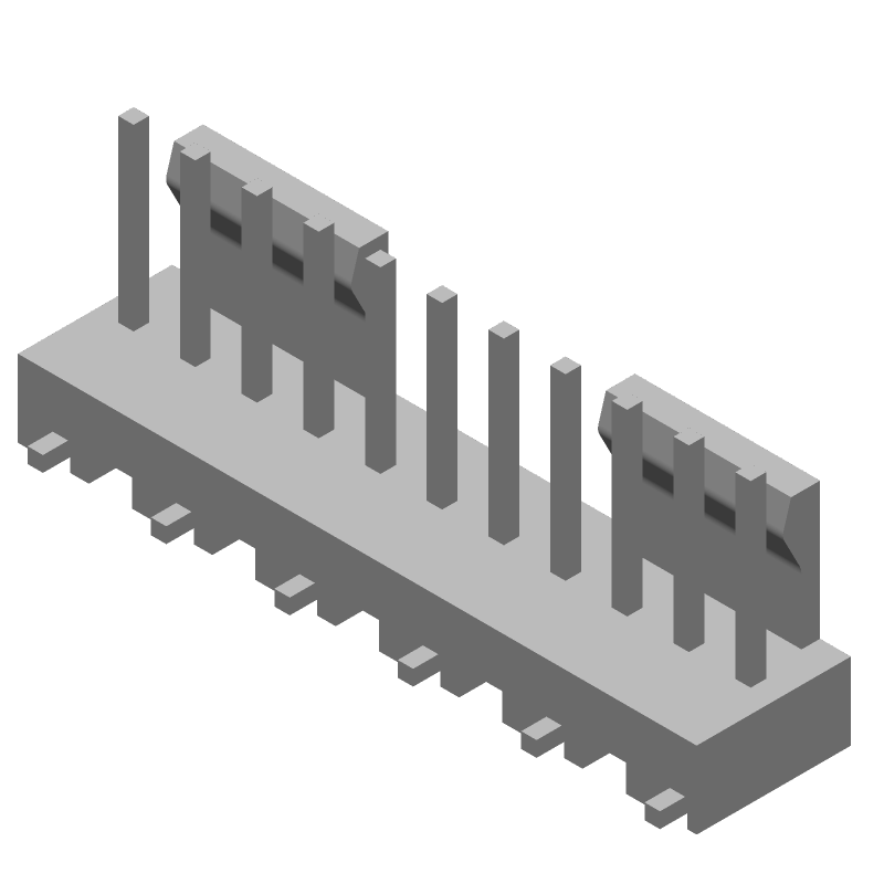 Wire-to-Board Header, 11 Pos, 2.54mm Pitch, SMD, Vertical