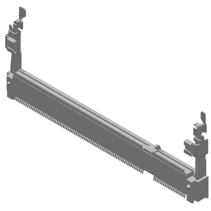200 Pos SO DIMM Socket, RA, SMD, 0.6mm Pitch, Gold Plated