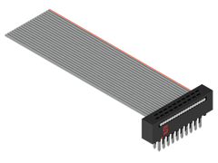 Cable Assembly Flat Ribbon 0.2m 30AWG IDC Connector to 2(IDC Connector) 20 to 20 POS M-F/F IDT-IDT/IDT Bulk