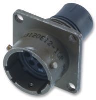 Circular Connector, Size 12, 3 Pos, 13A, Receptacle, Solder, Al/Cd