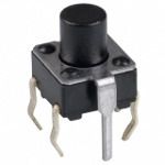 Tactile Switch, SPST, 20mA, 15VDC, Through Hole, Red Actuator