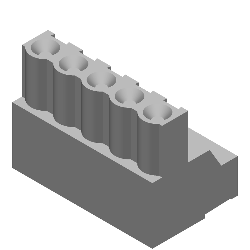 5 Pos 5.08mm RA Screw Terminal Block, 300V, 15A, Green