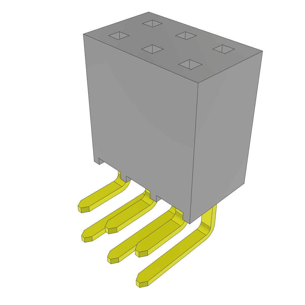 Conn Socket Strip SKT 6 POS 2.54mm Solder RA Thru-Hole