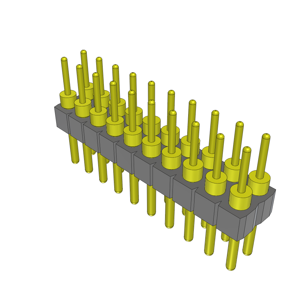 20-Contact 2-Row 2.54mm Pitch Through Hole Header